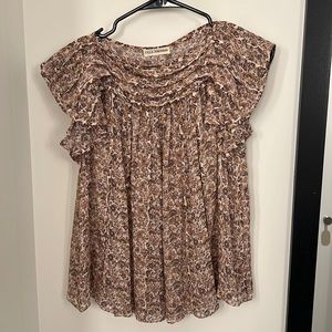 Sheer ULLA JOHNSON floral top